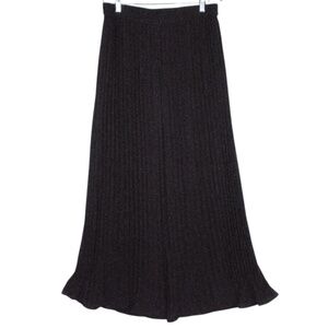 Vintage Chico"s Black Accordion Pleat Lined Elastic Waisted Palazzo Pants sz 15